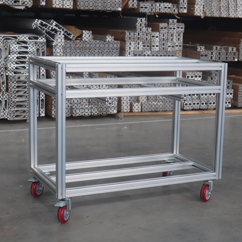 Diy Electronics Table - Industrial aluminum profile DIY trolley with