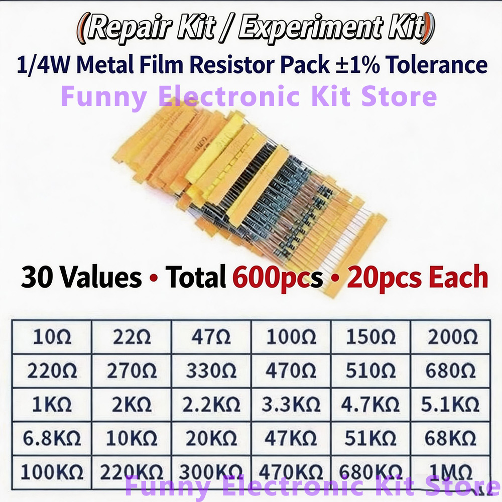 600 Pcs Assorted Metal Film Re - Resistor Kit 1 4W ulasan dan harga