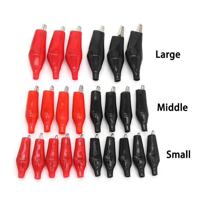 Black Red Set Crocodile Clips  - Crocodile Clip Set ulasan dan harga