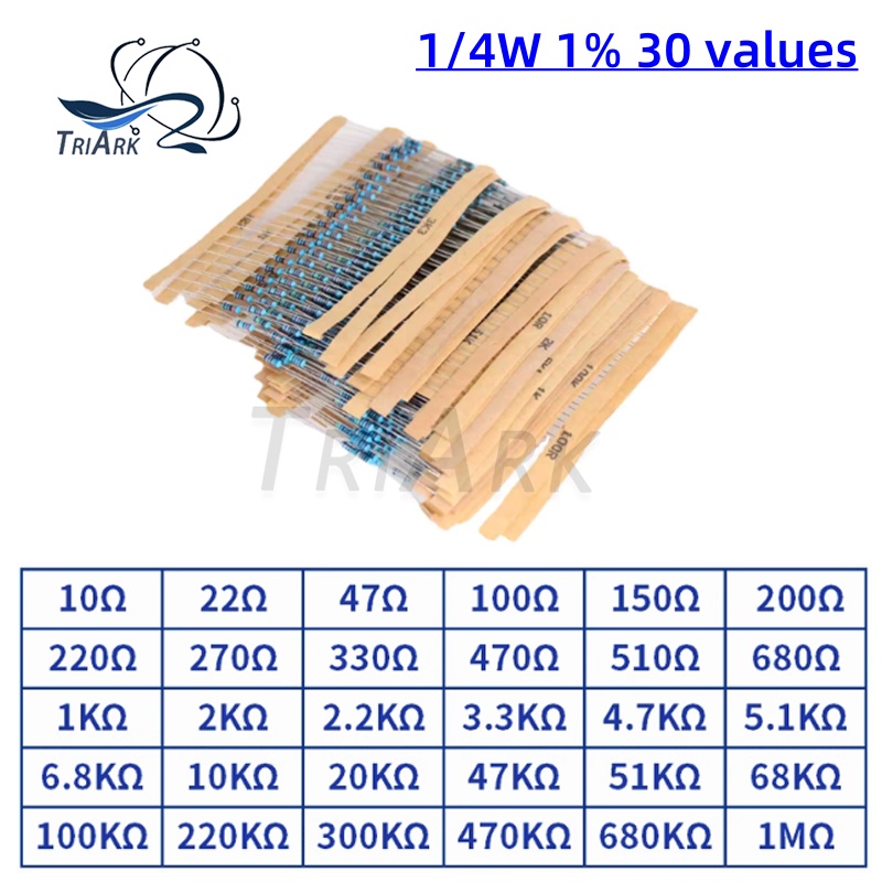 300/600/set 30 Kinds 1/4W 1% R - Resistor Kit 1 4W ulasan dan harga