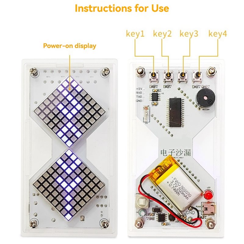 FULL-LED Dot Matrix Electronic - Diy Electronics Components Kit ulasan dan harga