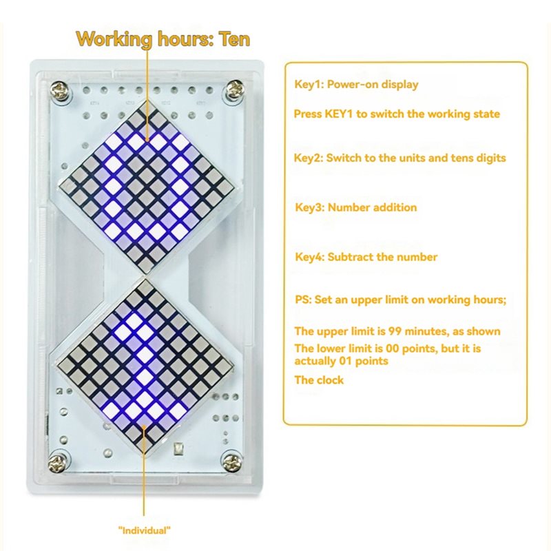 FULL-LED Dot Matrix Electronic - Diy Electronics Components Kit ulasan dan harga