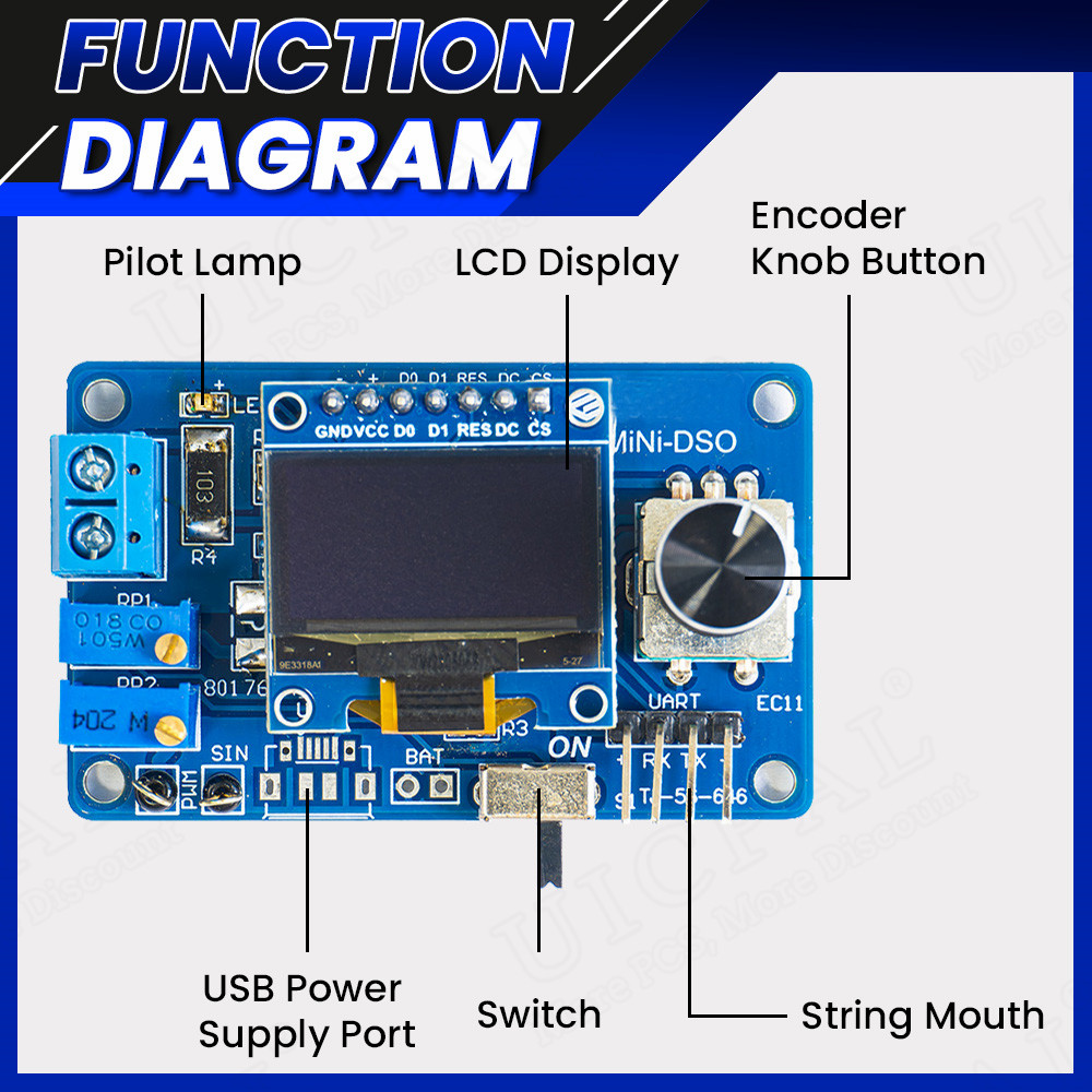 DIY Mini Digital Oscilloscope  - Oscilloscope Dso Mini ulasan dan harga