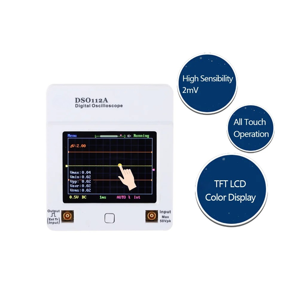 Osciloscopio DSO 112A TFT Touc - Oscilloscope Dso Mini ulasan dan harga