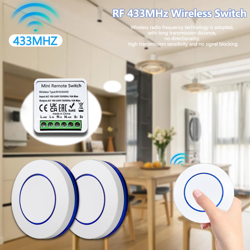 433HMz Wireless Light Switch 1 - Diy Electronics Button ulasan dan harga
