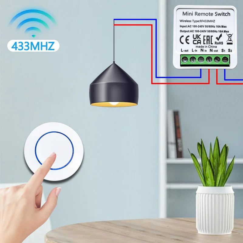 433HMz Wireless Light Switch 1 - Diy Electronics Button ulasan dan harga