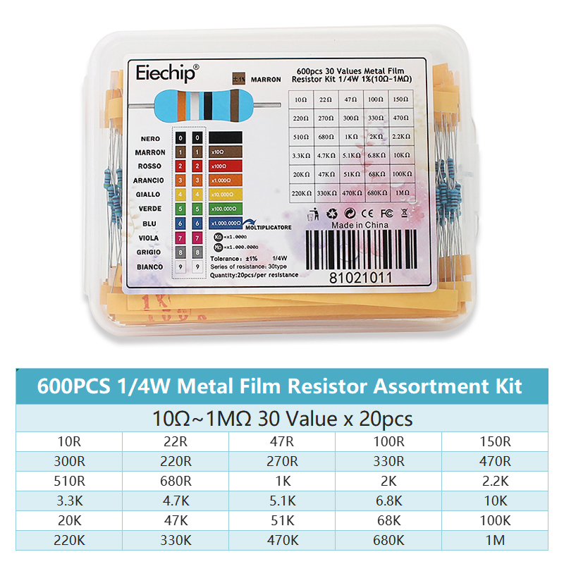 300/600PCS 1/4W Kit de resiste - Resistor Kit 1 4W ulasan dan harga