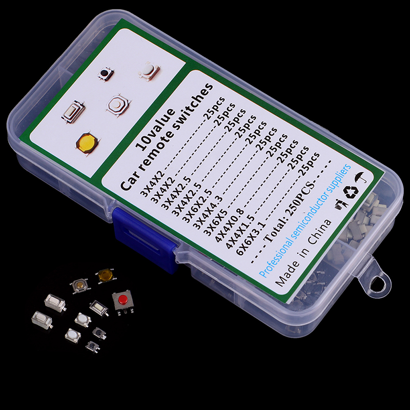 250Pcs/Set 10 Types Tactile Pu - Diy Electronics Button ulasan dan harga