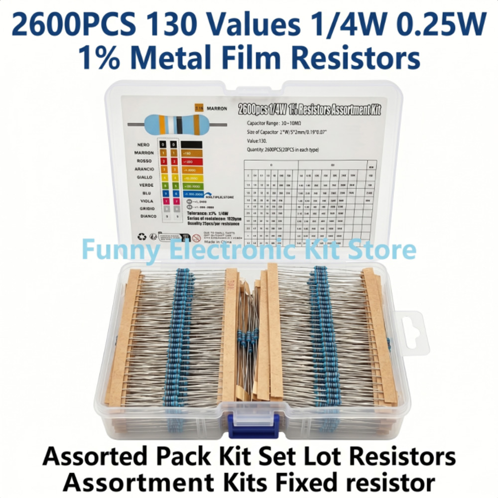 2600pcs Metal Film Resistors A - Diy Electronics Components Kit ulasan dan harga