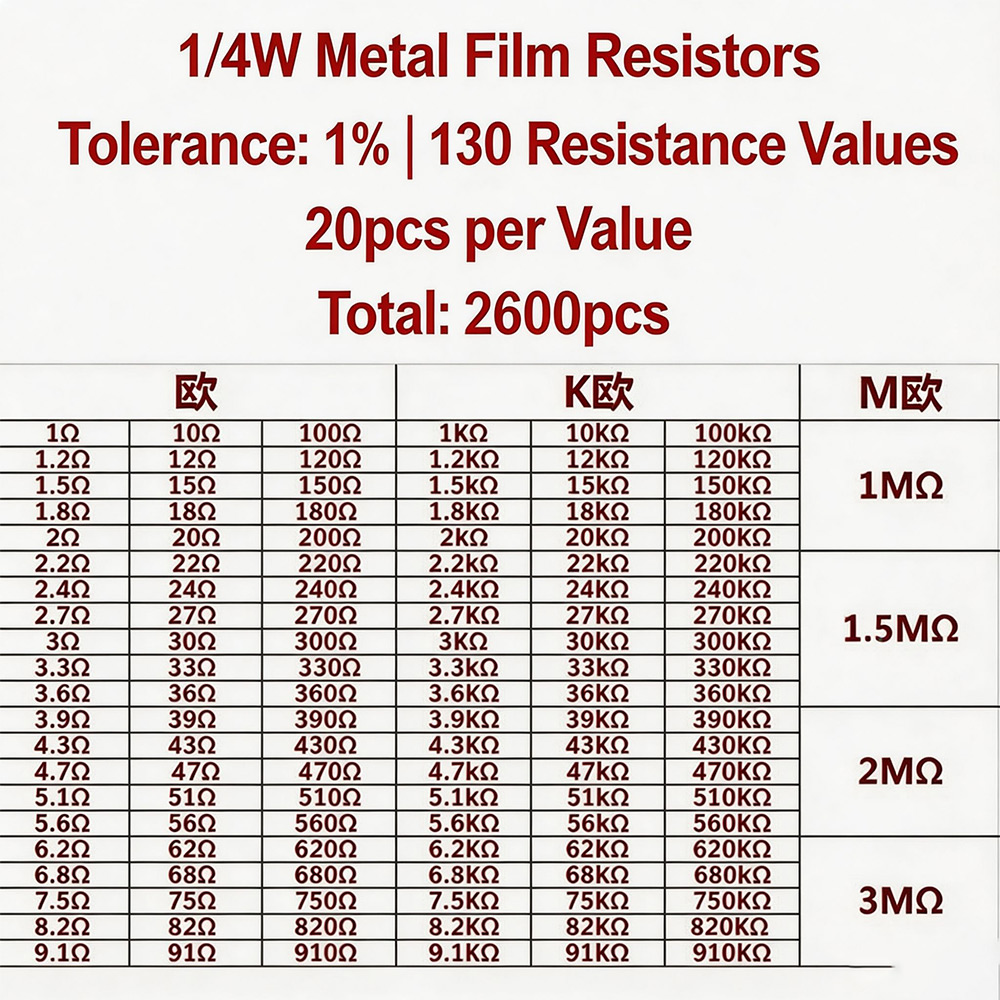 2600pcs Metal Film Resistors A - Diy Electronics Components Kit ulasan dan harga