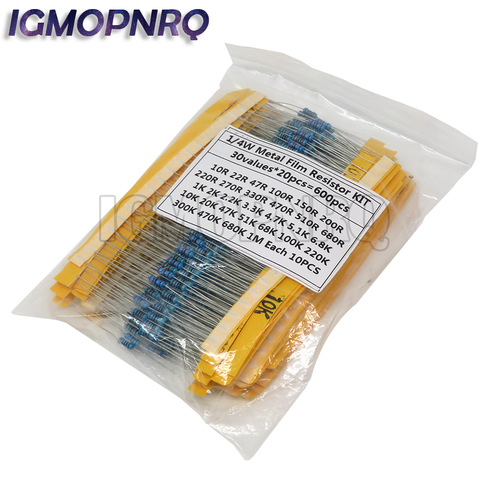 600pcs/set 30 Kinds 1/4W Resis - Resistor Kit 1 4W ulasan dan harga