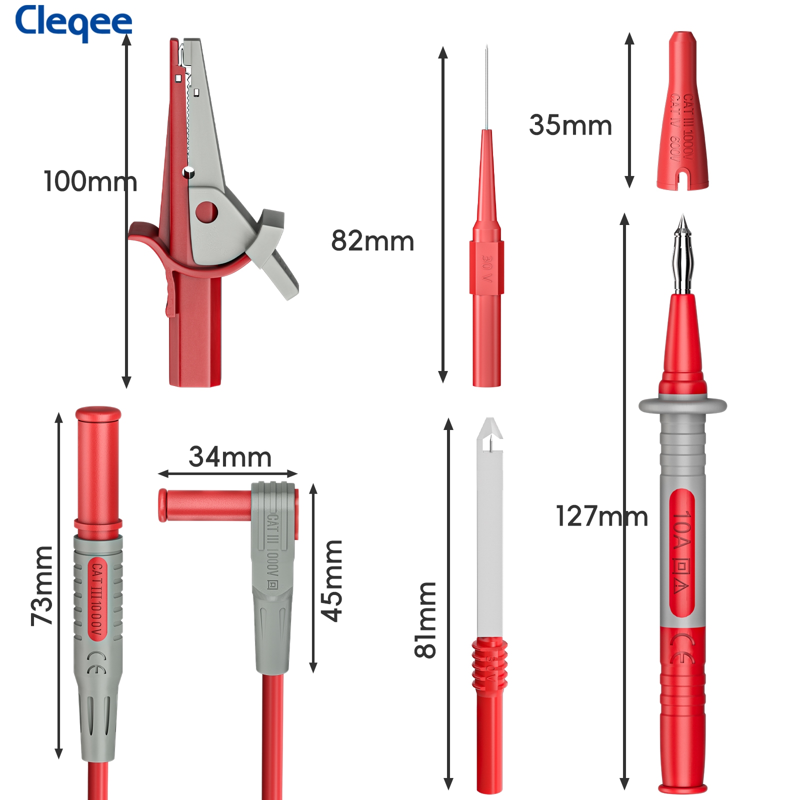 Cleqee CKT004 multimeter test  - Crocodile Clip Set ulasan dan harga
