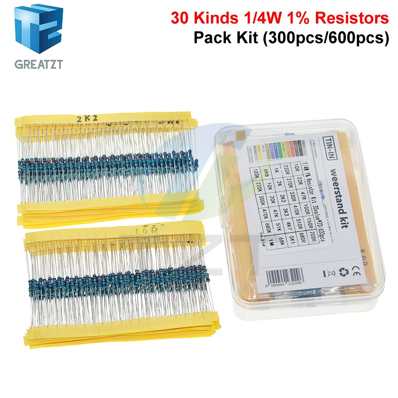 GREATZT 600pcs/set 30 Kinds 1/ - Resistor Kit 1 4W ulasan dan harga