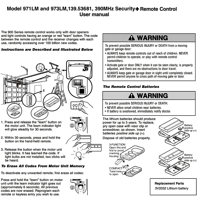 New 971LM 973LM Security+ Remo - Diy Electronics Button ulasan dan harga