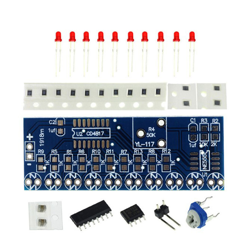 NE555+CD4017 Running LED Flow  - Diy Electronics Components Kit ulasan dan harga